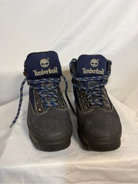 Timberland Black Nubuck Hiking Boots with Navy Accents